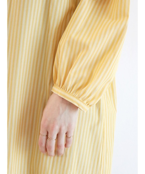 ehka sopo（エヘカソポ）の「裾ギャザーストライプワンピース（ワンピース・レディース・パープル/イエロー/グリーン・ﾌﾘ-）」の16枚目の写真