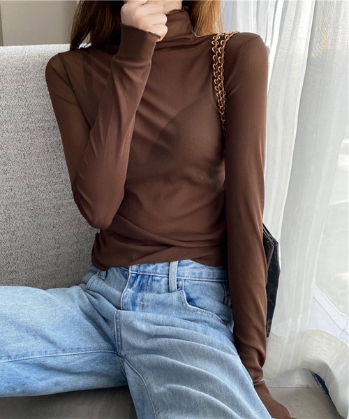 VIBGYOR Women（ヴィブジョー　ウィメン）の「【KOREA SELECT】メロウ シアートップス（シャツ/ブラウス・レディース・ホワイト/ブラック/ブラウン/グレー/アイボリー・FREE）」の11枚目の写真