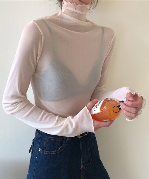 VIBGYOR Women（ヴィブジョー　ウィメン）の「【KOREA SELECT】メロウ シアートップス（シャツ/ブラウス・レディース・ホワイト/ブラック/ブラウン/グレー/アイボリー・FREE）」の21枚目の写真