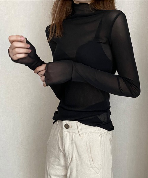 VIBGYOR Women（ヴィブジョー　ウィメン）の「【KOREA SELECT】メロウ シアートップス（シャツ/ブラウス・レディース・ホワイト/ブラック/ブラウン/グレー/アイボリー・FREE）」の17枚目の写真