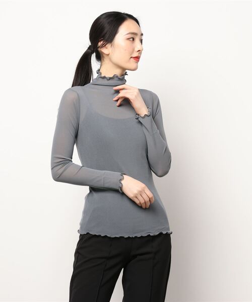 VIBGYOR Women（ヴィブジョー　ウィメン）の「【KOREA SELECT】メロウ シアートップス（シャツ/ブラウス・レディース・ホワイト/ブラック/ブラウン/グレー/アイボリー・FREE）」の16枚目の写真