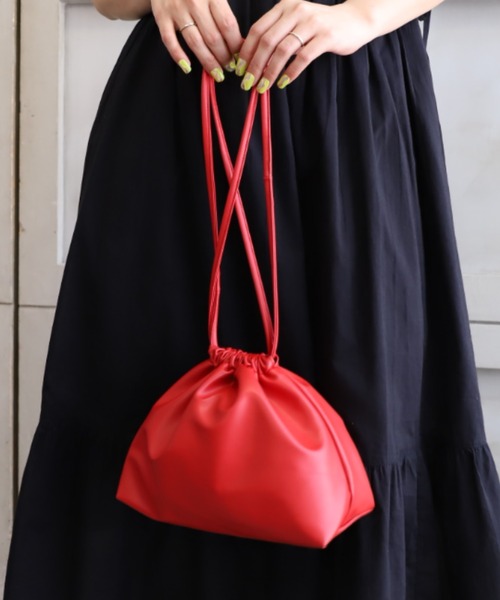*NewArrival*フェイクレザー巾着バッグ
