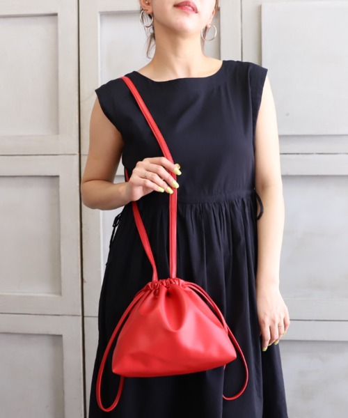 *NewArrival*フェイクレザー巾着バッグ