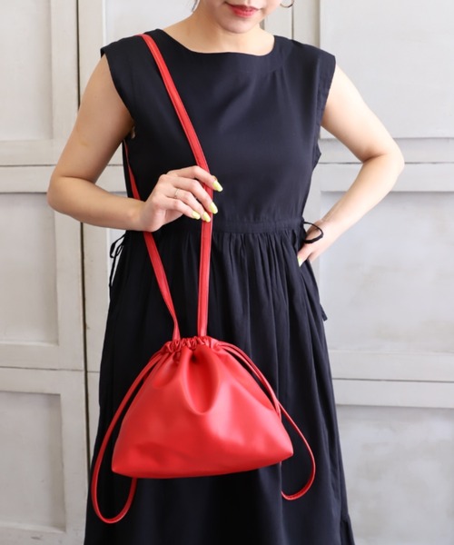 *NewArrival*フェイクレザー巾着バッグ