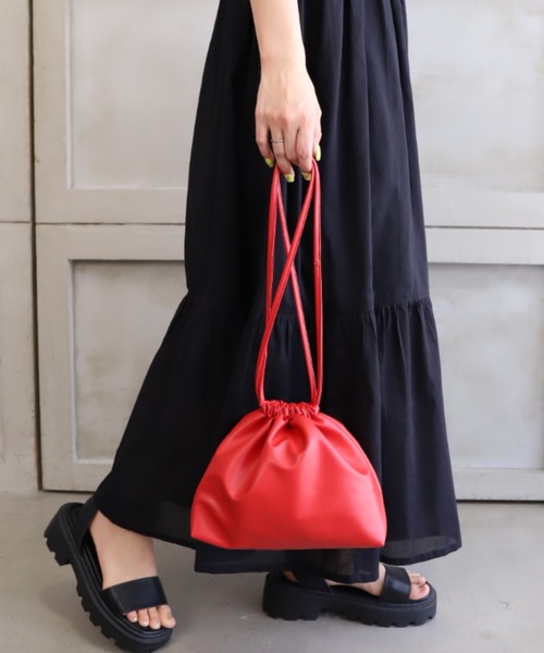 *NewArrival*フェイクレザー巾着バッグ