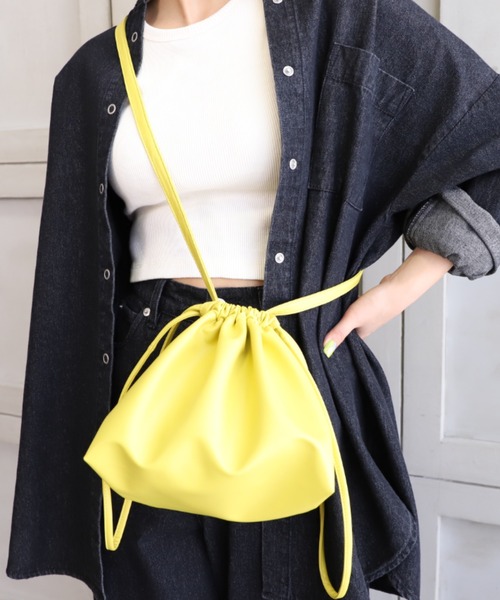 *NewArrival*フェイクレザー巾着バッグ