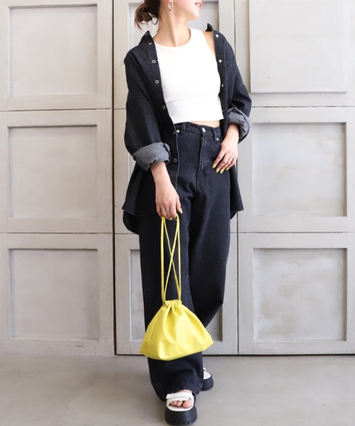 *NewArrival*フェイクレザー巾着バッグ