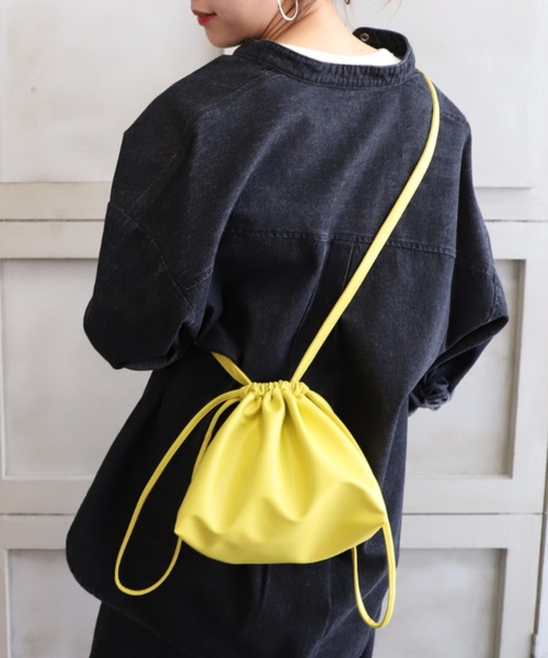 *NewArrival*フェイクレザー巾着バッグ