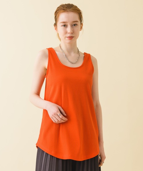 ROSIEE（ロージー）の「ROSIEE 裾ラウンドタンク（タンクトップ・レディース・ホワイト/ブラック/オレンジ・FREE）」の5枚目の写真