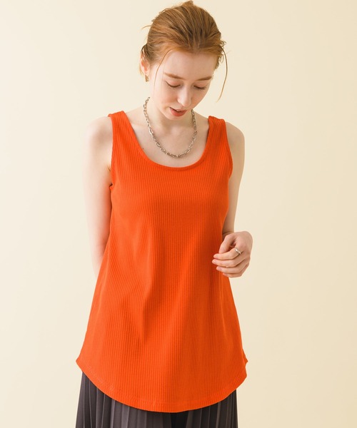 ROSIEE（ロージー）の「ROSIEE 裾ラウンドタンク（タンクトップ・レディース・ホワイト/ブラック/オレンジ・FREE）」の9枚目の写真