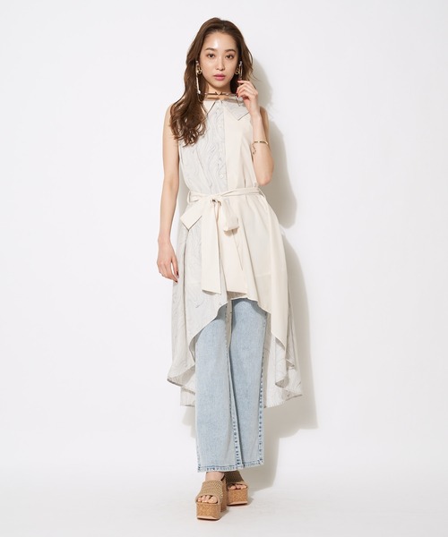 SPIRALGIRL（スパイラルガール）の「イレヘムロングシャツ（シャツ/ブラウス・レディース・グレー系/ベージュ系・FREE）」の20枚目の写真