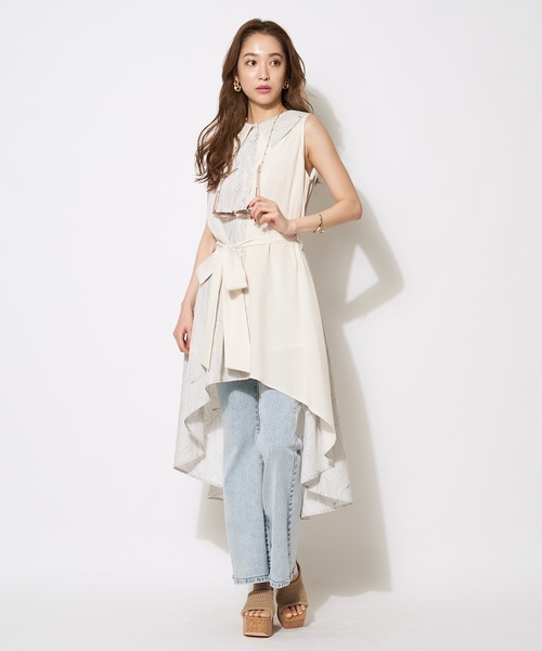 SPIRALGIRL（スパイラルガール）の「イレヘムロングシャツ（シャツ/ブラウス・レディース・グレー系/ベージュ系・FREE）」の21枚目の写真