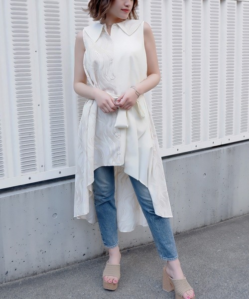 SPIRALGIRL（スパイラルガール）の「イレヘムロングシャツ（シャツ/ブラウス・レディース・グレー系/ベージュ系・FREE）」の17枚目の写真