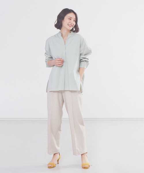 abahouse mavie（アバハウスマヴィ）の「【感嘆パンツ】リネン混セミワイドパンツ（スラックス・レディース・ピンク/ブラック/ベージュ・38/40/36）」の17枚目の写真