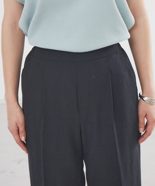 abahouse mavie（アバハウスマヴィ）の「【感嘆パンツ】リネン混セミワイドパンツ（スラックス・レディース・ピンク/ブラック/ベージュ・38/40/36）」の15枚目の写真