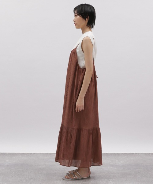 LAKOLE（ラコレ）の「クリンクルVティアードワンピース / 277584（ワンピース・レディース・ブラック/ブラウン/グリーン・SMALL/MEDIUM）」の11枚目の写真