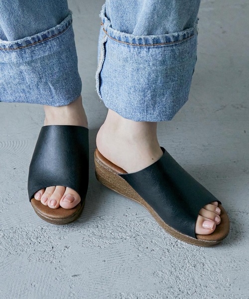 Fashion Letter(ファッションレター)の「日本製ウェッジソールサボサンダル 痛くないサンダル(サンダル・レディース・ホワイト/ブラック/ダークブラウン/キャメル・LL/S/M/L)」の5枚目の写真