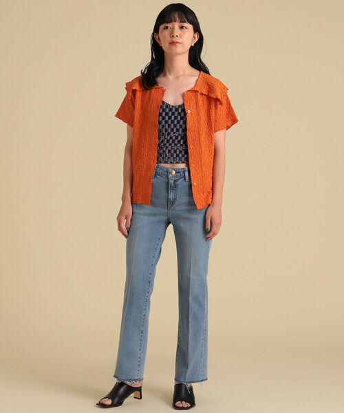 Ray BEAMS(レイビームス)の「Ray BEAMS / シャーリング ビッグカラー シャツ(シャツ/ブラウス・レディース・ブラック/オレンジ/オフホワイト・ONE SIZE)」の14枚目の写真