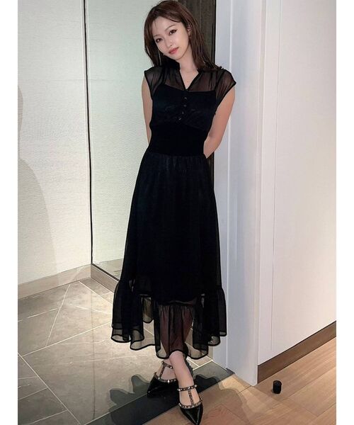 RESEXXY（リゼクシー）の「ウエストリブドレスワンピース（ワンピース・レディース・ブラック/ベージュ/ピンク/オレンジ・FREE）」の12枚目の写真