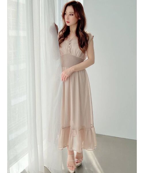 RESEXXY（リゼクシー）の「ウエストリブドレスワンピース（ワンピース・レディース・ブラック/ベージュ/ピンク/オレンジ・FREE）」の18枚目の写真