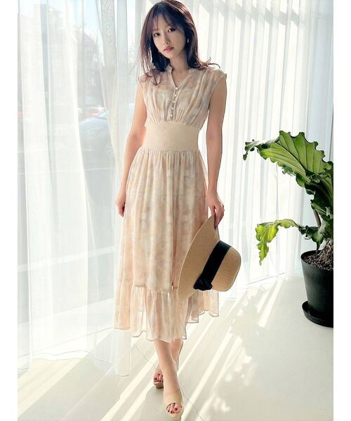 RESEXXY（リゼクシー）の「ウエストリブドレスワンピース（ワンピース・レディース・ブラック/ベージュ/ピンク/オレンジ・FREE）」の13枚目の写真