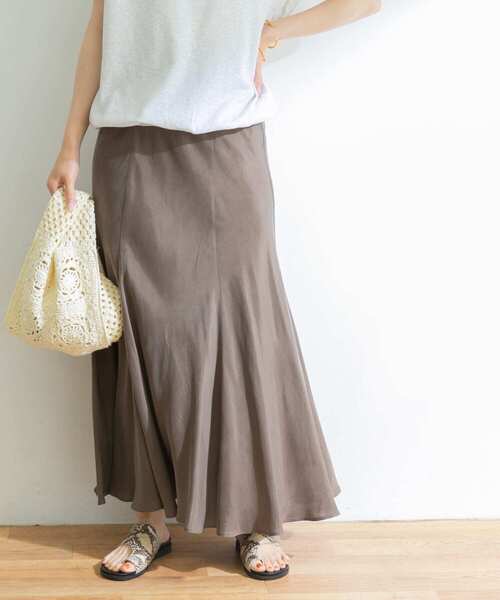 URBAN RESEARCH（アーバンリサーチ）の「キュプラフィブリルフレアスカート（スカート・レディース・チャコールグレー/カーキ/オレンジ・FREE）」の5枚目の写真