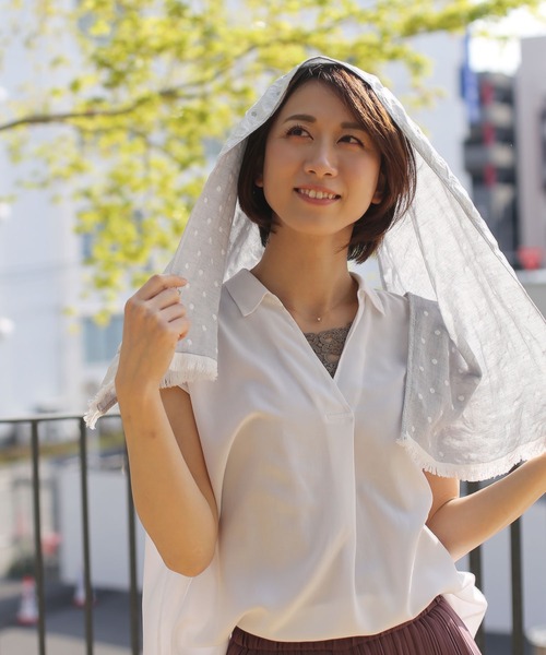 sankyo shokai(サンキョウショウカイ)の「接触冷感UVカットひんやりタオルマフラー(アウトドアグッズ・レディース・ネイビー/グレー/グレー系/ネイビー系・FREE)」の12枚目の写真