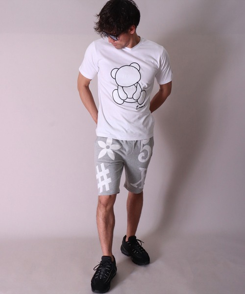 LUXE/R(ラグジュ)の「(RM)【ユニセックス】【LUXE/R】モノグラム ビッグ ロゴ ワッペン ショートパンツ(スウェットパンツ・メンズ・ホワイト/ブラック/杢グレー・MEDIUM/LARGE)」の22枚目の写真