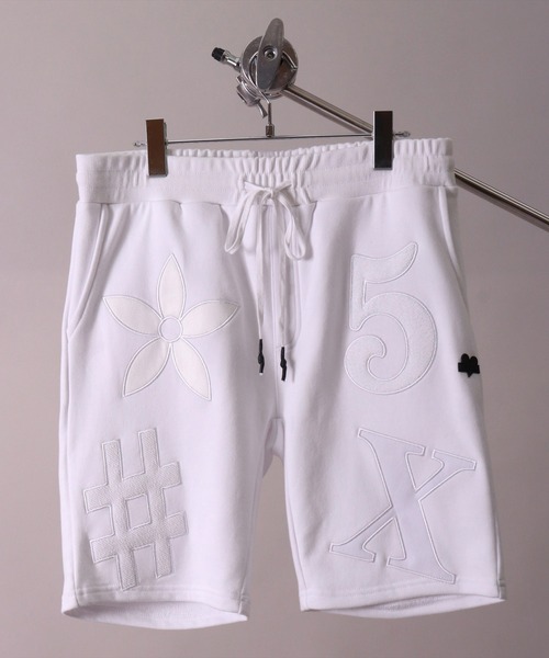 LUXE/R(ラグジュ)の「(RM)【ユニセックス】【LUXE/R】モノグラム ビッグ ロゴ ワッペン ショートパンツ(スウェットパンツ・メンズ・ホワイト/ブラック/杢グレー・MEDIUM/LARGE)」の14枚目の写真