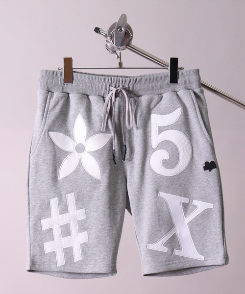 LUXE/R(ラグジュ)の「(RM)【ユニセックス】【LUXE/R】モノグラム ビッグ ロゴ ワッペン ショートパンツ(スウェットパンツ・メンズ・ホワイト/ブラック/杢グレー・MEDIUM/LARGE)」の12枚目の写真