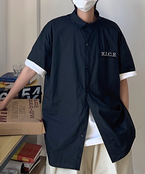 MGV(エムジーヴィー)の「刺繍ロゴデザインシャツ(シャツ/ブラウス・メンズ・ブルー/ブラック/ホワイト・MEDIUM/LARGE/X-LARGE)」の16枚目の写真