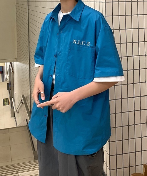 MGV(エムジーヴィー)の「刺繍ロゴデザインシャツ(シャツ/ブラウス・メンズ・ブルー/ブラック/ホワイト・MEDIUM/LARGE/X-LARGE)」の17枚目の写真