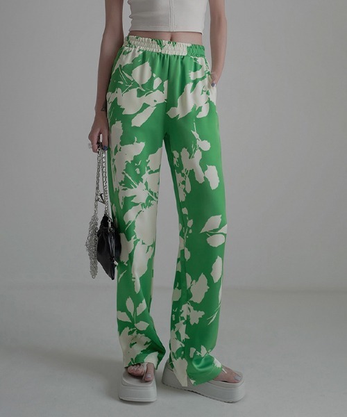 【chuclla】【2022/SS】Botanical print easy slacks chw22s132