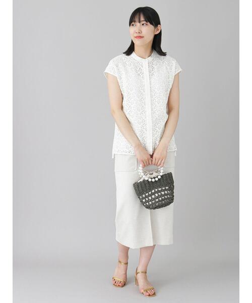 Te chichi CLASSIC（テチチクラシック）の「ラッセルレースバンドカラーブラウス（シャツ/ブラウス・レディース・ブラック/イエロー/オフホワイト・ﾌﾘ-）」の22枚目の写真