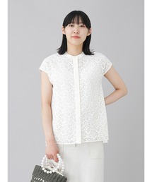 Te chichi CLASSIC | ラッセルレースバンドカラーブラウス(シャツ/ブラウス)