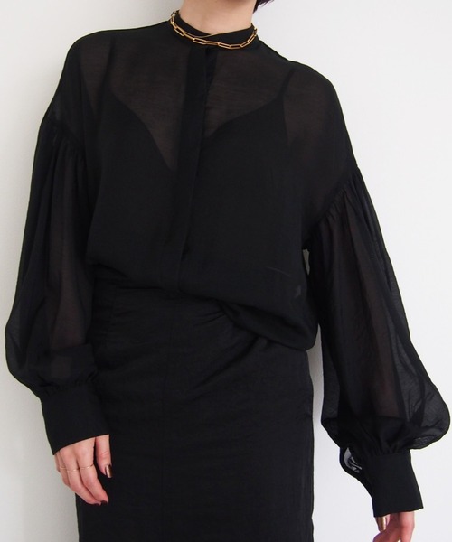 LA PEAU DE GEM(ラポドゥジェム)の「【LA PEAU DE GEM】ギャザースリーブブラウス(シャツ/ブラウス・レディース・ホワイト/ブラック・FREE)」の16枚目の写真