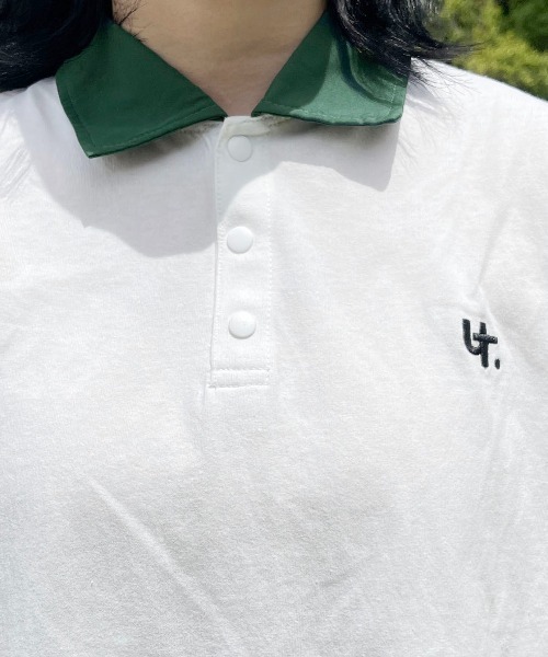 PairPair（ペアペア）の「襟配色ポロシャツ(ユニセックス)（ポロシャツ・メンズ・オフホワイト/グリーン/グレイッシュブルー・MEDIUM/LARGE）」の8枚目の写真