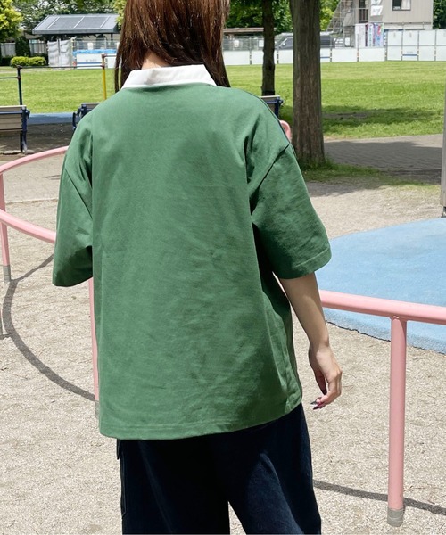 PairPair（ペアペア）の「襟配色ポロシャツ(ユニセックス)（ポロシャツ・メンズ・オフホワイト/グリーン/グレイッシュブルー・MEDIUM/LARGE）」の11枚目の写真