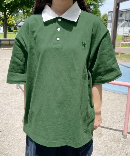 PairPair（ペアペア）の「襟配色ポロシャツ(ユニセックス)（ポロシャツ・メンズ・オフホワイト/グリーン/グレイッシュブルー・MEDIUM/LARGE）」の12枚目の写真