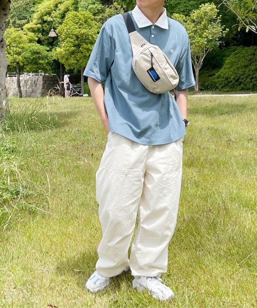 PairPair（ペアペア）の「襟配色ポロシャツ(ユニセックス)（ポロシャツ・メンズ・オフホワイト/グリーン/グレイッシュブルー・MEDIUM/LARGE）」の14枚目の写真