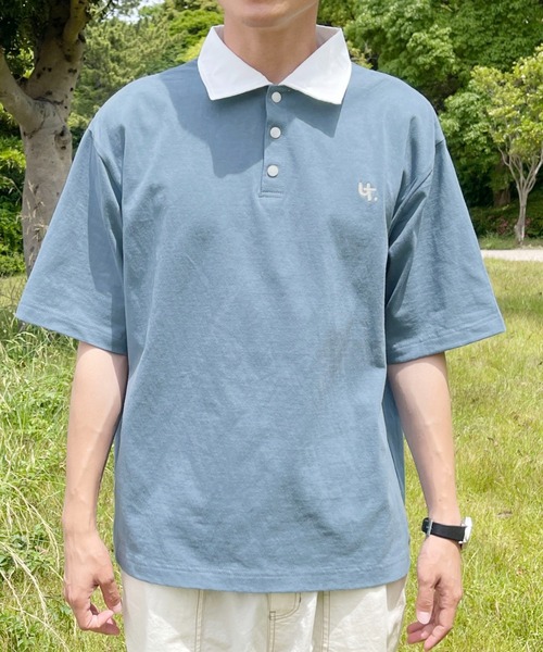 PairPair（ペアペア）の「襟配色ポロシャツ(ユニセックス)（ポロシャツ・メンズ・オフホワイト/グリーン/グレイッシュブルー・MEDIUM/LARGE）」の18枚目の写真