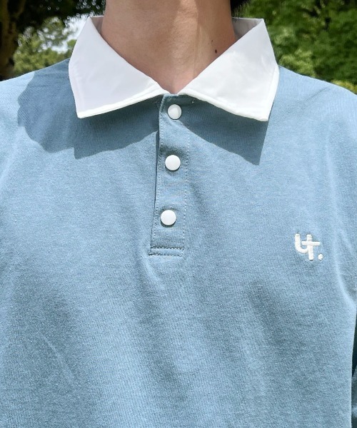 PairPair（ペアペア）の「襟配色ポロシャツ(ユニセックス)（ポロシャツ・メンズ・オフホワイト/グリーン/グレイッシュブルー・MEDIUM/LARGE）」の19枚目の写真