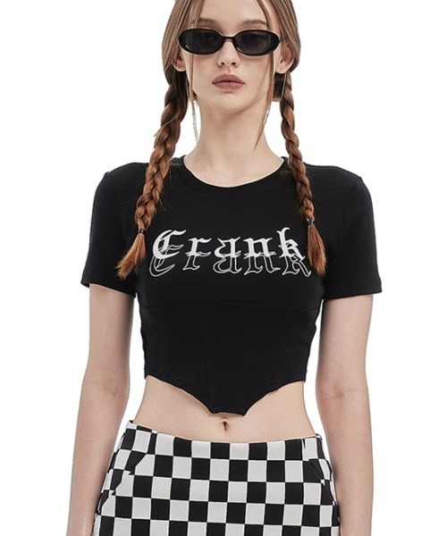 ☆CRANK☆CORSET KNIT ZIP-UP_PK☆正規品/韓国直送料込/人気