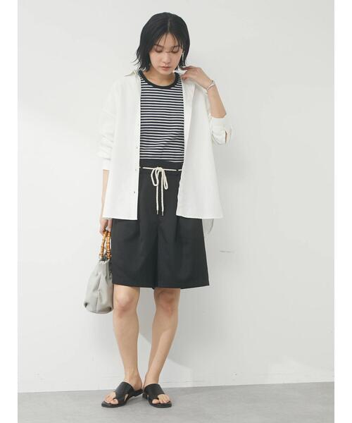 Green　Parks（グリーンパークス）の「タックハーフパンツ（その他パンツ・レディース・ブラック/ベージュ/テラコッタ・FREE）」の8枚目の写真