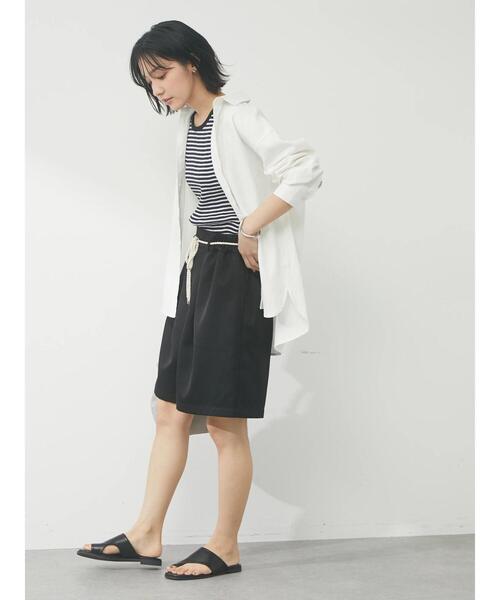 Green　Parks（グリーンパークス）の「タックハーフパンツ（その他パンツ・レディース・ブラック/ベージュ/テラコッタ・FREE）」の9枚目の写真