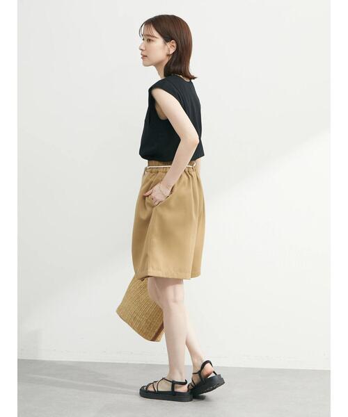 Green　Parks（グリーンパークス）の「タックハーフパンツ（その他パンツ・レディース・ブラック/ベージュ/テラコッタ・FREE）」の15枚目の写真