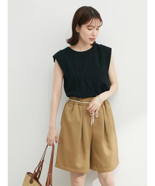 Green　Parks（グリーンパークス）の「タックハーフパンツ（その他パンツ・レディース・ブラック/ベージュ/テラコッタ・FREE）」の17枚目の写真