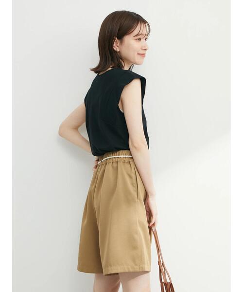 Green　Parks（グリーンパークス）の「タックハーフパンツ（その他パンツ・レディース・ブラック/ベージュ/テラコッタ・FREE）」の18枚目の写真