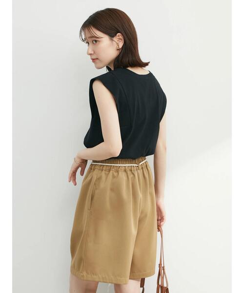 Green　Parks（グリーンパークス）の「タックハーフパンツ（その他パンツ・レディース・ブラック/ベージュ/テラコッタ・FREE）」の19枚目の写真