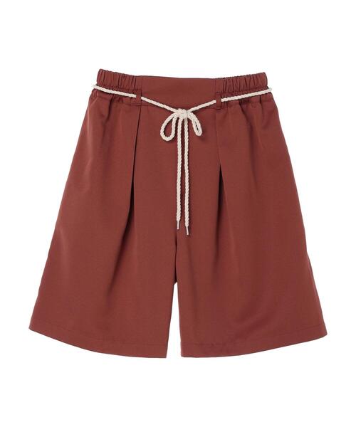 Green　Parks（グリーンパークス）の「タックハーフパンツ（その他パンツ・レディース・ブラック/ベージュ/テラコッタ・FREE）」の7枚目の写真